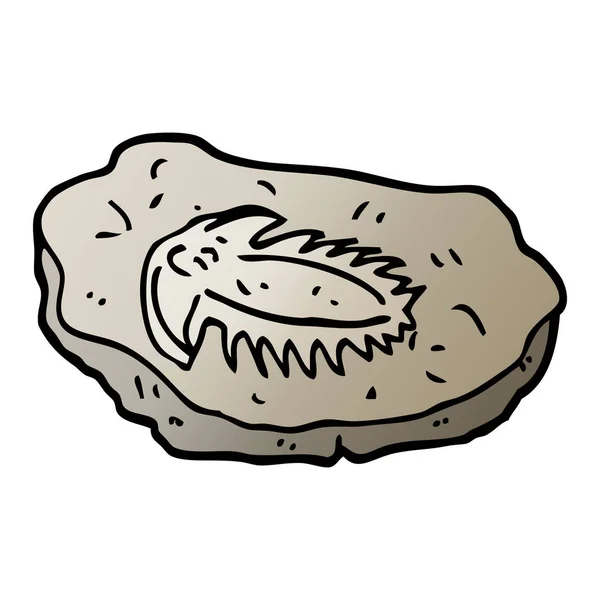 Gradiente Vettoriale Illustrazione Cartone Animato Antico Fossile — Vettoriale Stock