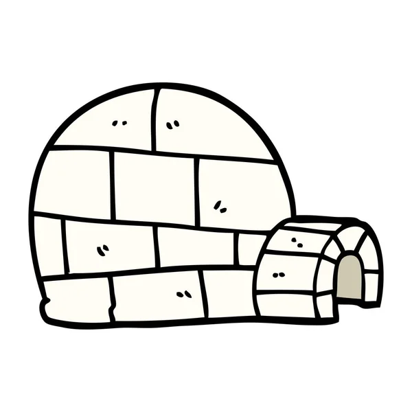 Kreskówka Doodle Zimie Igloo — Wektor stockowy