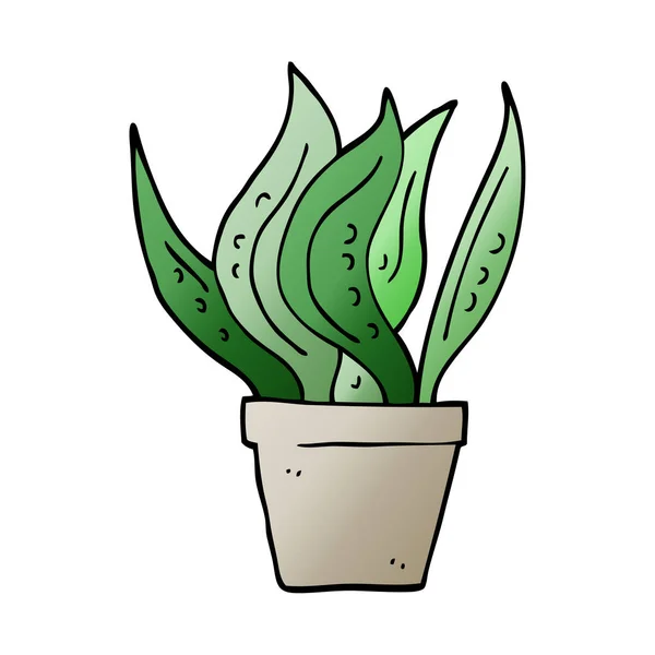 Dessin Animé Maison Doodle Plante — Image vectorielle