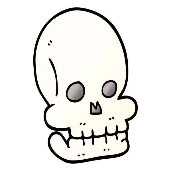 Desenho Animado Doodle Engraçado Crânio — Vetor de Stock