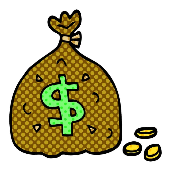 动画片涂鸦袋的钱 — 图库矢量图片