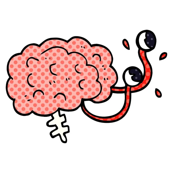 Cartoon Doodle Monster Brain — Stock Vector