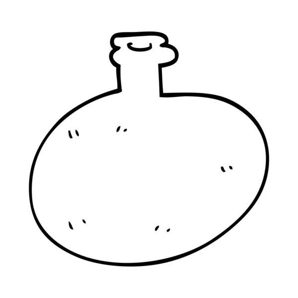 Line Drawing Cartoon Glass Bottle — Stock Vector