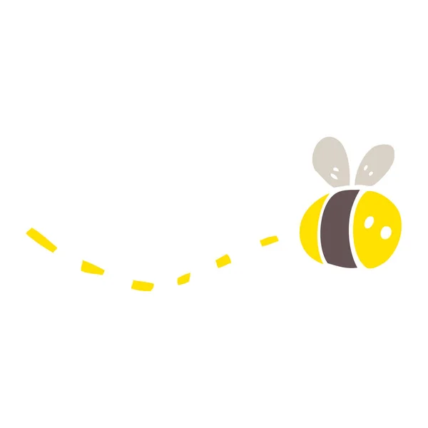 Plochý Barevný Obrázek Cartoon Bee — Stockový vektor