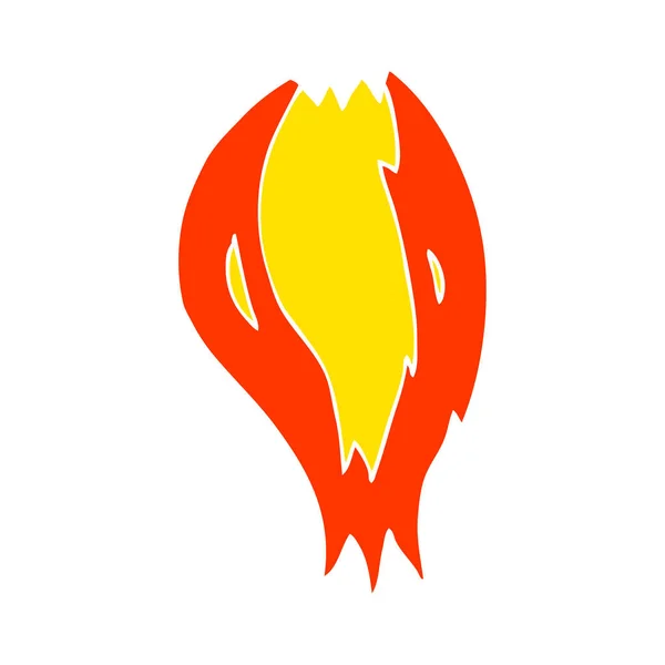 火箭船火焰的扁平彩色插图 — 图库矢量图片