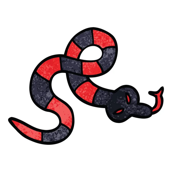 Cobra Venenosa Doodle Desenhos Animados — Vetor de Stock