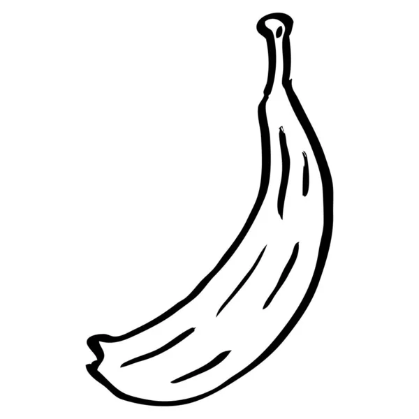 Lijntekening Cartoon Banaan — Stockvector