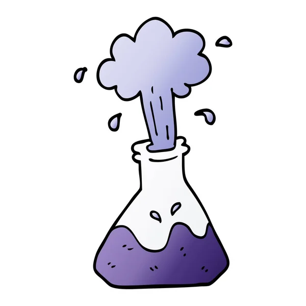 Dibujos Animados Doodle Explotando Conjunto Químico — Vector de stock