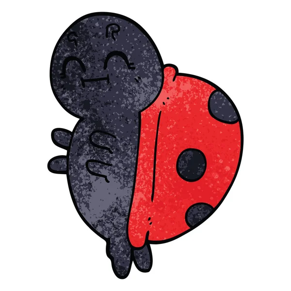 Mignon Dessin Animé Doodle Coccinelle — Image vectorielle