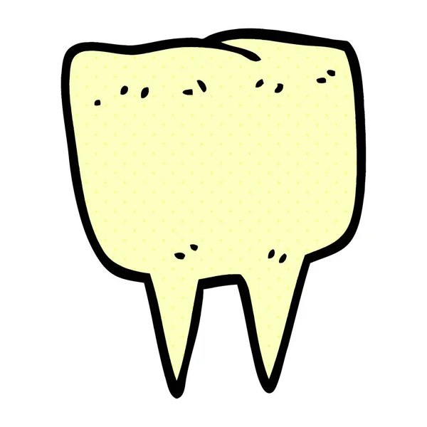 Desenho Animado Doodle Dente Vetor Ilustração — Vetor de Stock