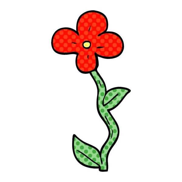 Desenho Animado Doodle Flor Vetor Ilustração —  Vetores de Stock