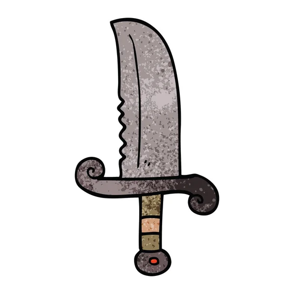 Desenho Animado Doodle Espada Jóias — Vetor de Stock