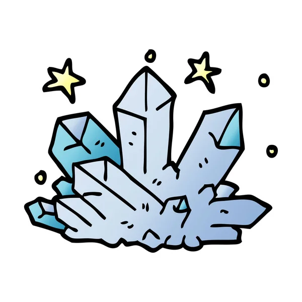 Dessin animé cristal doodle scintillant — Image vectorielle