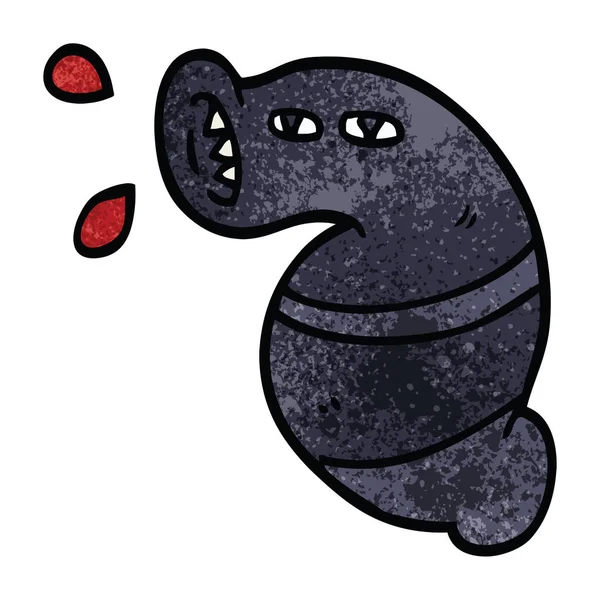 Cartoon Doodle Monster Leech — Stockvector