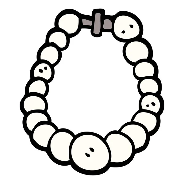 Cartoon Doodle Weiße Perlenkette — Stockvektor