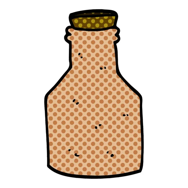Cartoon Doodle Gamla Keramiska Flaska Med Kork — Stock vektor