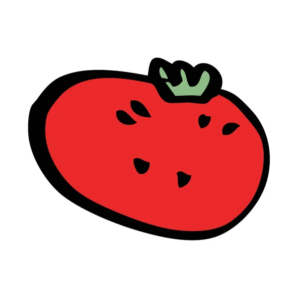 Dibujos Animados Garabato Tomate Vector Ilustración — Vector de stock