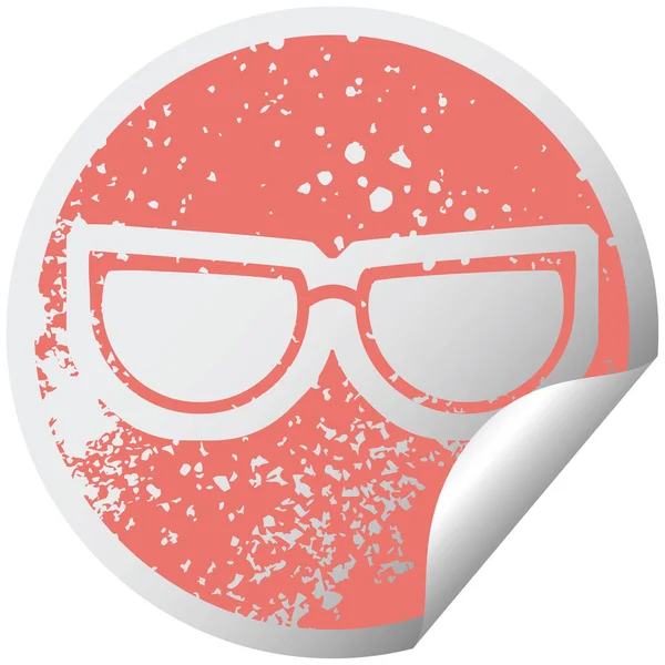 Spectacles Graphic Distressed Sticker Illustration Icon — Stock Vector