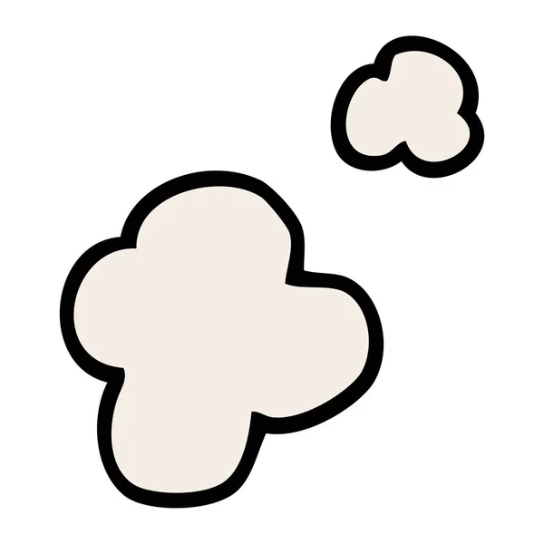 Cartoon Doodle Smoke Fundo Branco — Vetor de Stock