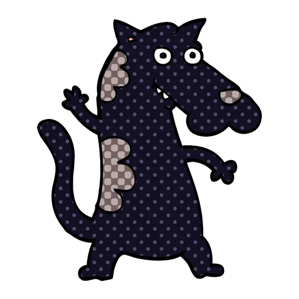 Zeichentrickkritzelhund Winkt — Stockvektor