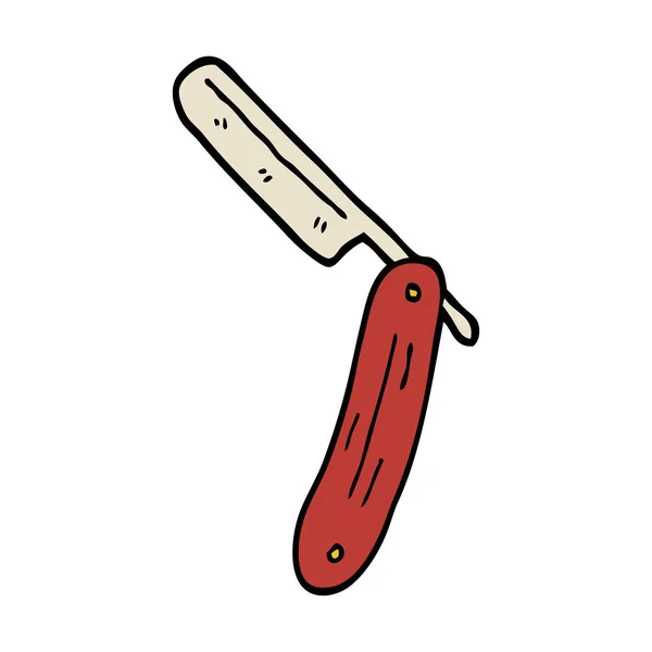 Cartoon Doodle Cut Throat Razor — Stock Vector