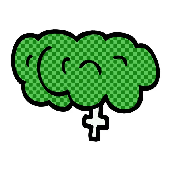 Cartoon Doodle Zombie Brain — Stock Vector