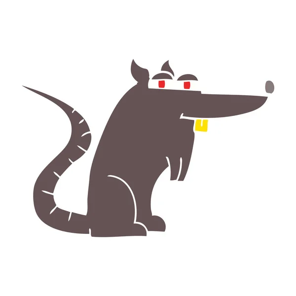 Flachfarbige Illustration Der Bösen Ratte — Stockvektor