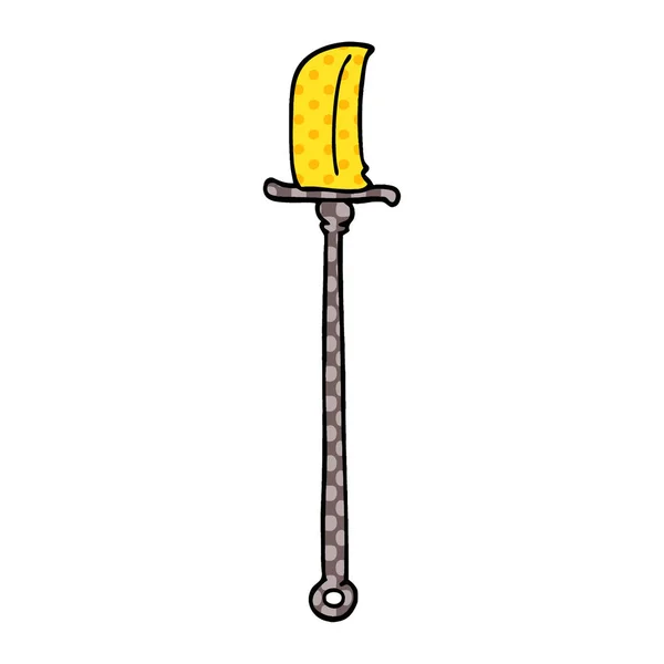 Desenho Animado Doodle Bronze Halberd — Vetor de Stock