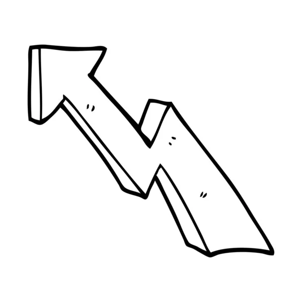 Line Drawing Cartoon Rising Arrow — Stock Vector