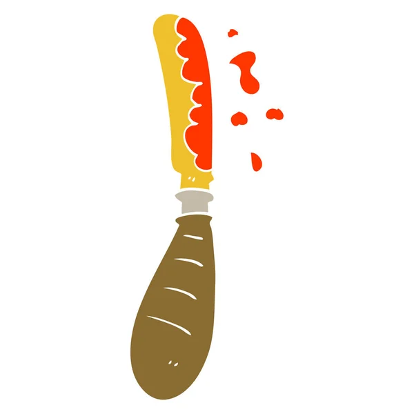 Cartoon Doodle Jam Spreading Knife — Stock Vector