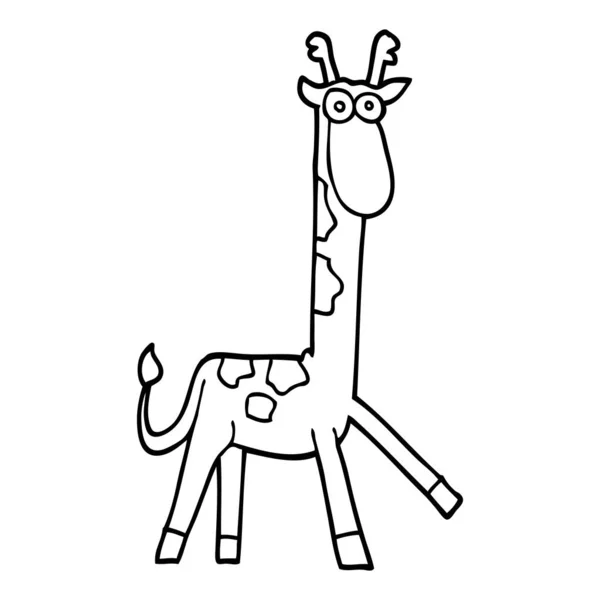 Çizim Karikatür Komik Zürafa — Stok Vektör