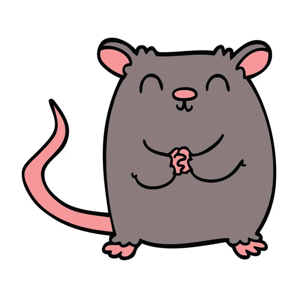 Cartoon Doodle Happy Mouse — Stock Vector