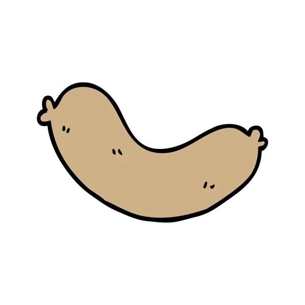 Cartoon Doodle Uncooked Sausage — Stock Vector