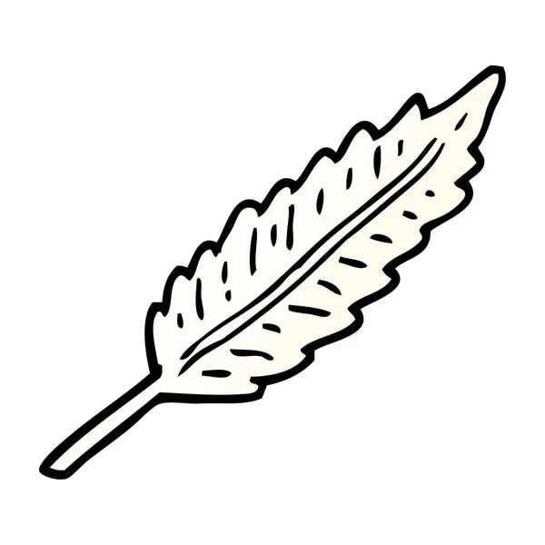 Ilustración Gradiente Vectorial Caricatura Una Pluma Blanca — Vector de stock