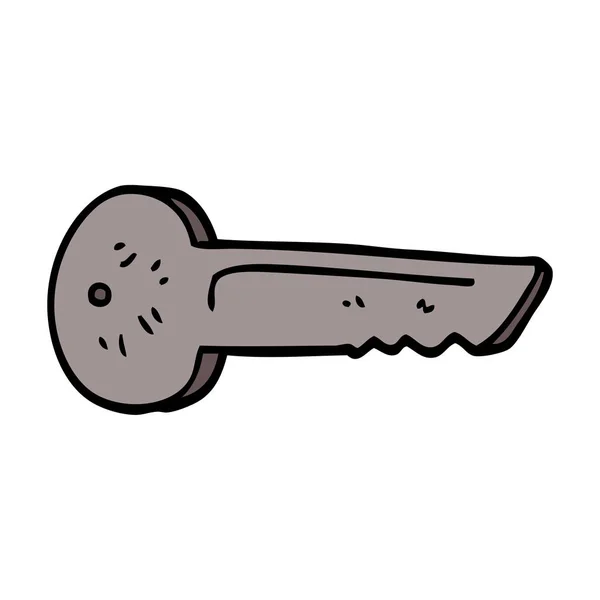 Cartoon Doodle Metalen Sleutel — Stockvector