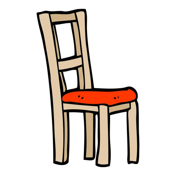 Elle Çizilmiş Doodle Tarzı Çizgi Film Ahşap Sandalye — Stok Vektör