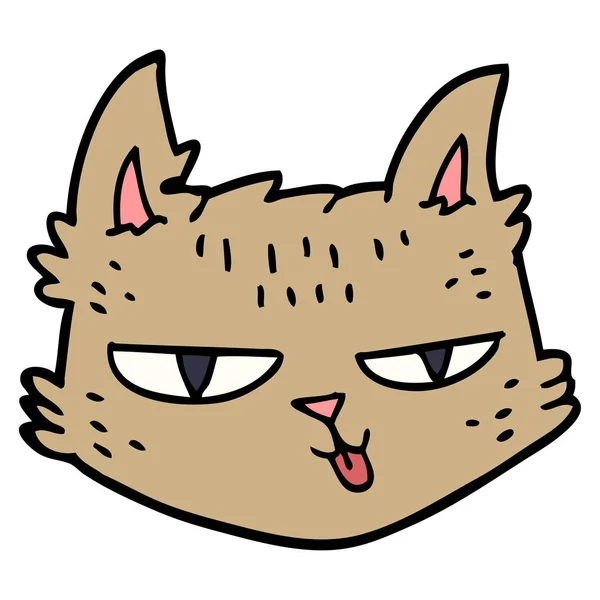 Dibujos Animados Garabato Feliz Gato — Vector de stock
