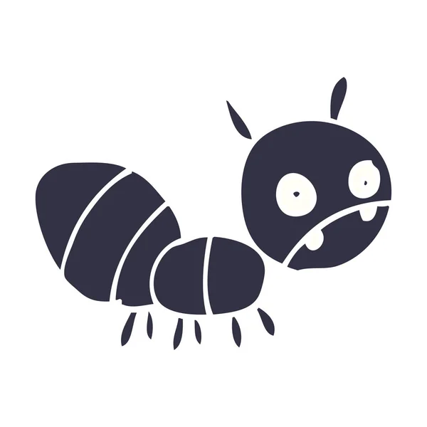 Dessin Animé Doodle Anxieux Ant — Image vectorielle