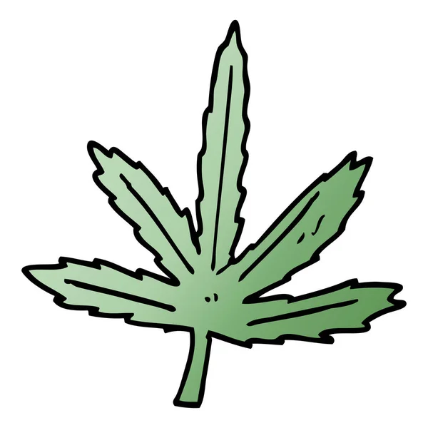 Dibujos Animados Garabato Hoja Marihuana — Vector de stock