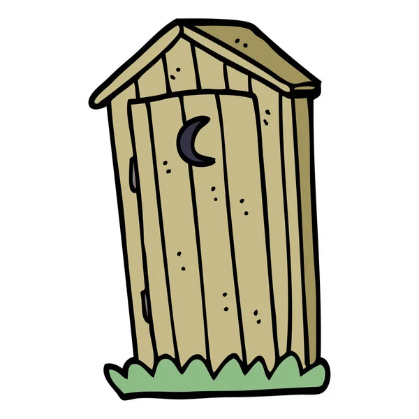 Dessin Animé Doodle Vieux Toilettes Extérieures — Image vectorielle