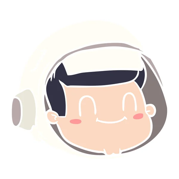 Flache Farbe Stil Cartoon Astronauten Gesicht — Stockvektor