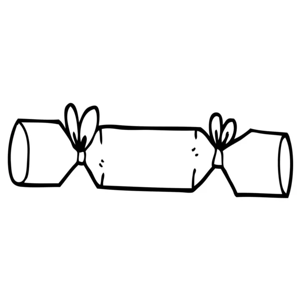 Lijntekening Cartoon Cracker — Stockvector