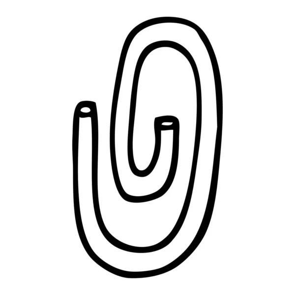 Line Drawing Cartoon Paper Clip — Stock Vector