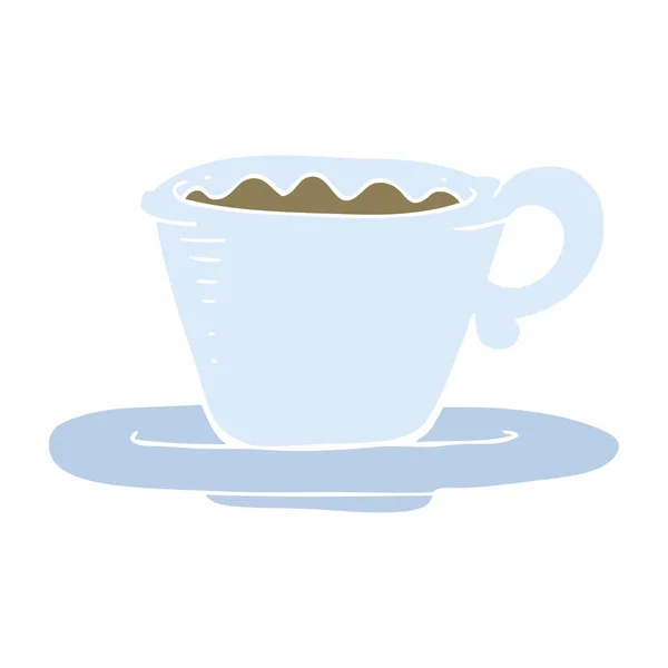 Плоская Цветная Иллюстрация Чашки Кофе — стоковый вектор