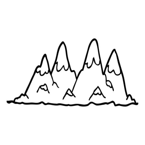 Línea Dibujo Dibujos Animados Cordillera — Archivo Imágenes Vectoriales