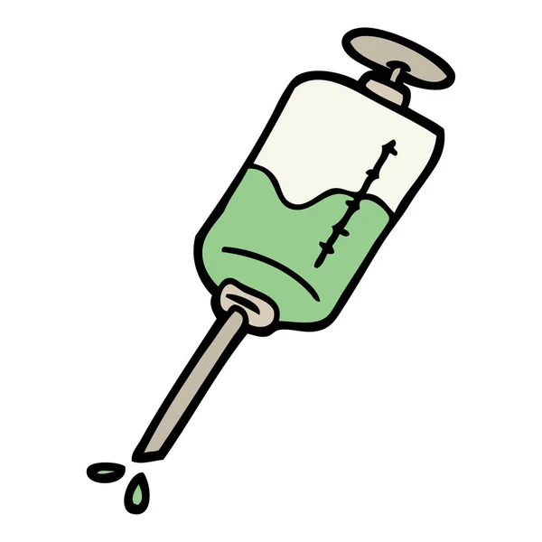 Hand Getrokken Doodle Stijl Cartoon Injectie — Stockvector