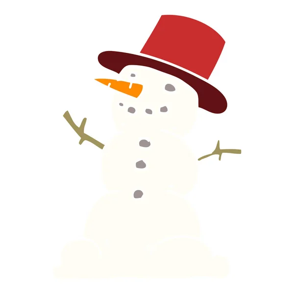 Kreskówka Doodle Snowman Wektor Ilustracja — Wektor stockowy