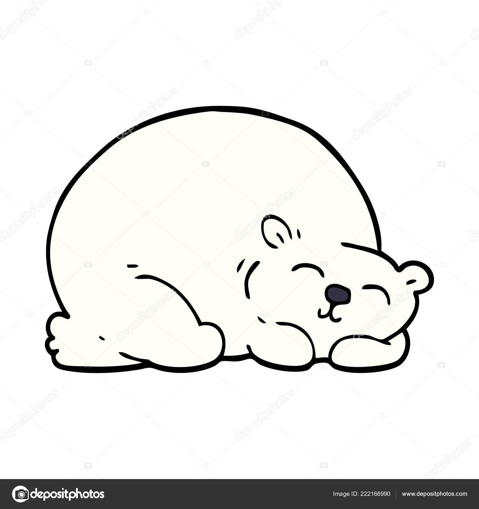 Tegnefilmenudler Glade Isbjørner Som Sover stockvektor © lineartestpilot  #222166990, image size:1600x1700
