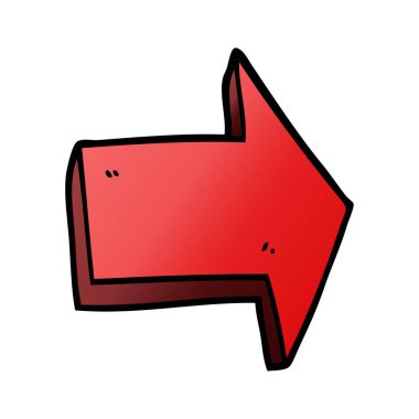 çizgi film doodle işaret eden ok