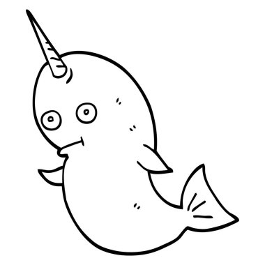 çizim karikatür boynuzlu balina